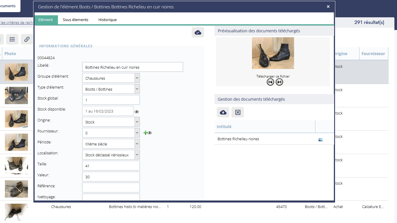 inventory management costume sheet Diese