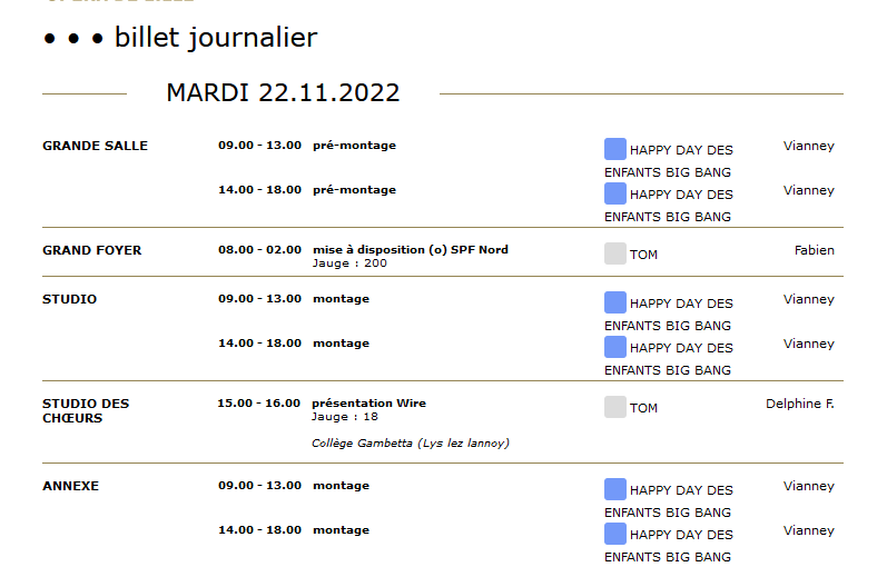 Planning venue management document Diese